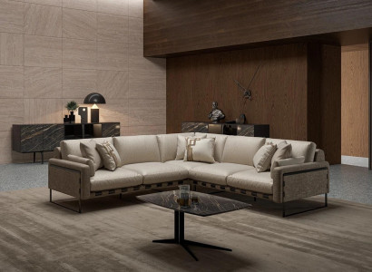 Living room Suite Corner sofa Couch L-shape Upholstery Seat Luxury Coffee table